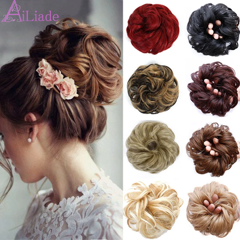 AILIADA Hair Chignons эластичная резинка для наращивания волос шиньоны невесты женские