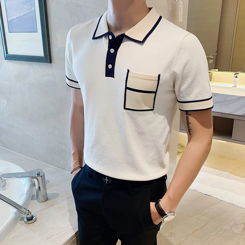 Camisa Masculina Polo мужская Трикотажная рубашка поло с короткими рукавами летняя