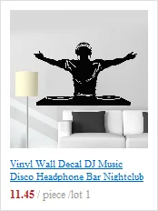 Виниловая наклейка на стену DJ музыка диско наушники Бар ночной клуб стикеры Фреска плакат домашнего искусства дизайн украшения 2YY9