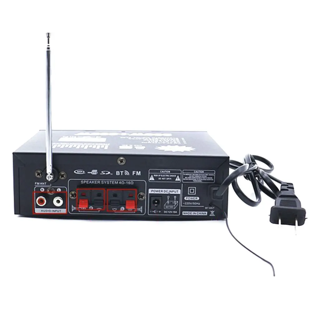 600W 2CH Bluetooth Автомобильный двухканальный датчик fm-радио мощность аудио домашний музыкальный плеер с пультом дистанционного управления