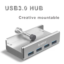 USB3.0 концентратор со встроенным следить за стол Расширенный 4-портовый Алюминий usb-хаб Поддержка Мощность зарядки скорость передачи: 5 Гбит/с USB разъем