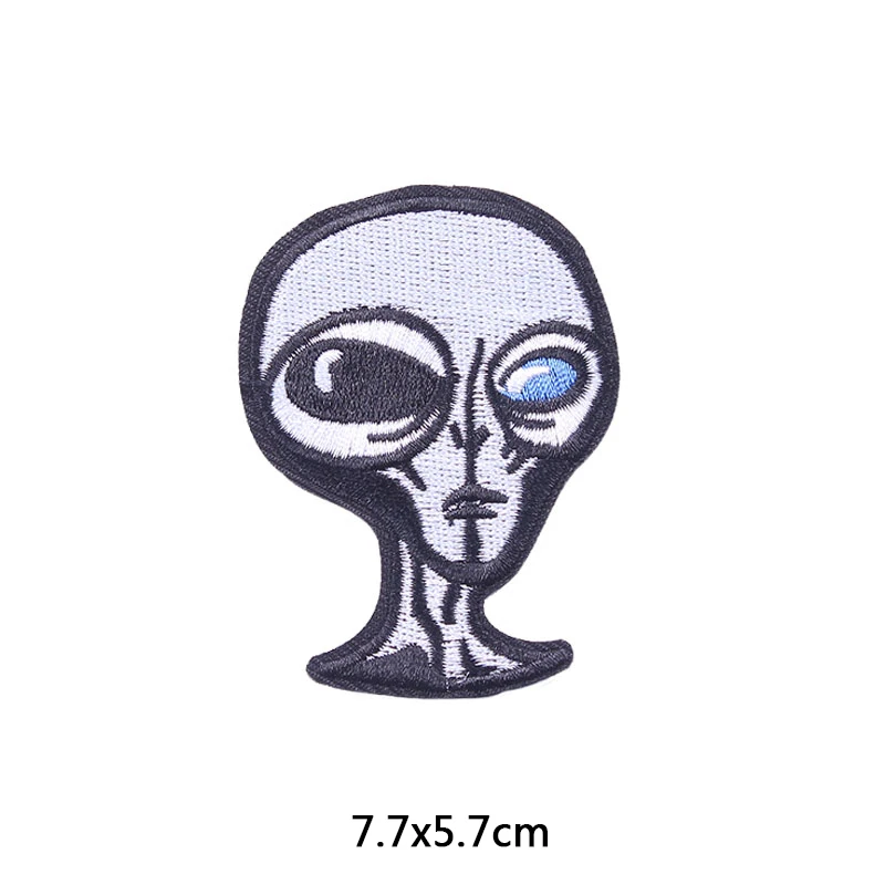 Нашивка С Вышивкой UFO Alien для одежды, крутые наклейки для футболки для мальчиков, декоративная нашивка на спине, термостойкая одежда - Цвет: PE4384CT