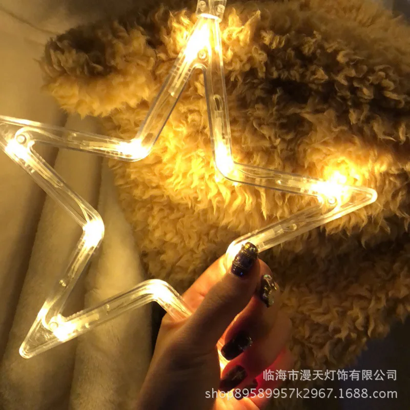 LED String Lights Pentagram Star Curtain Light Fairy Wedding Birthday Christmas Lighting Indoor Decoration Light 220V IP44