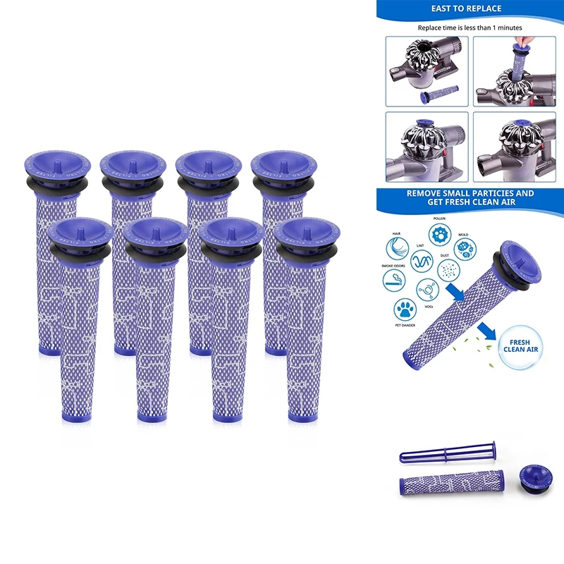 Washable HEPA Pre Filters for Dyson V6 V7 V8 DC58 DC59 DC61 DC62 DC74