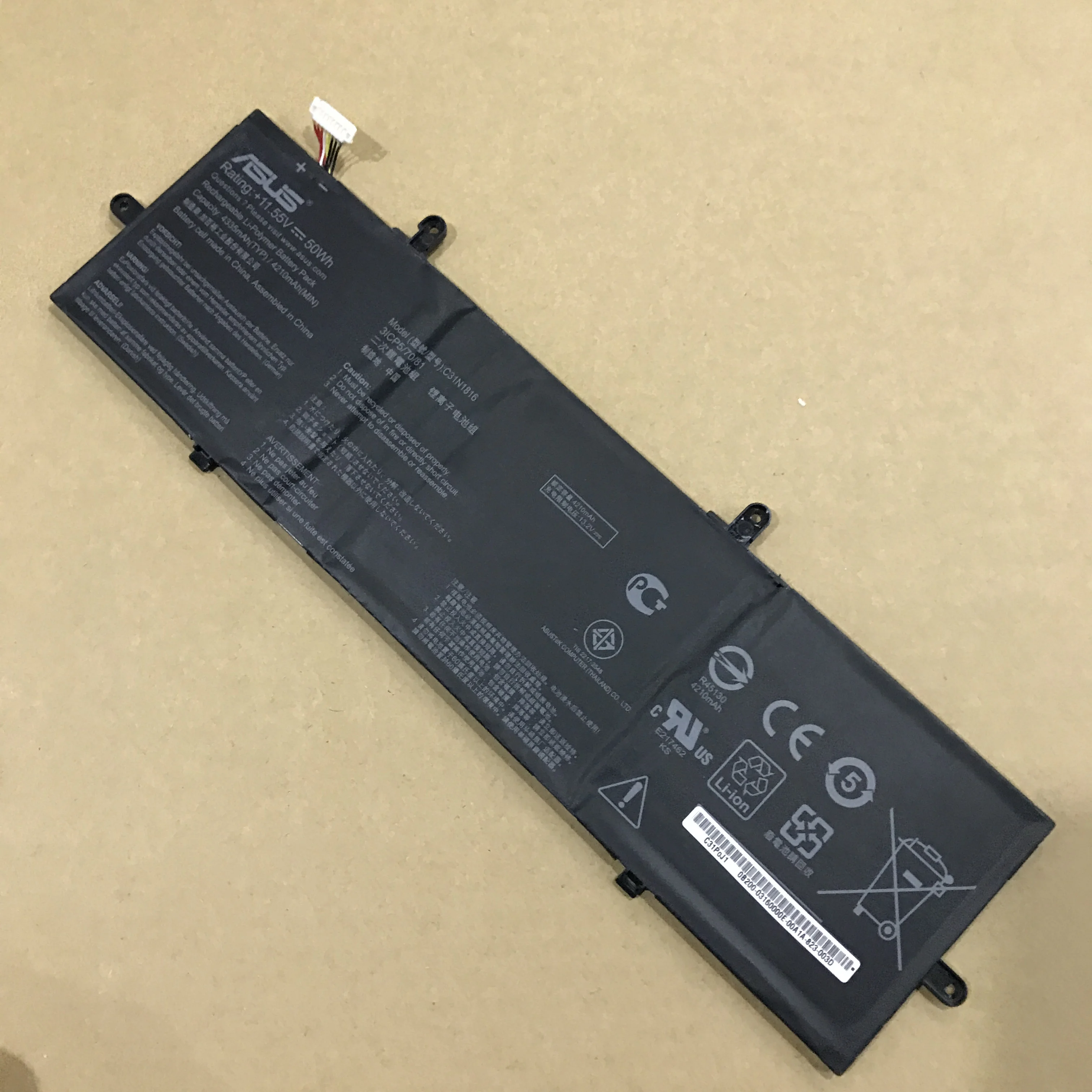Новые оригинальные Батарея для ASUS Q326FA флип UX362 UX362FA 0B200-03160000 3ICP5/70/81 C31N1816 11,55 V 50WH