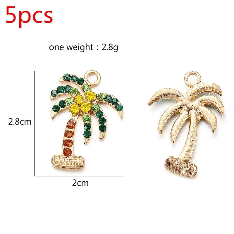 Coconut Tree 1 упаковка колокольчики с эмалевым покрытием подвески в виде снежинок Рождественские Подвески в виде призрака для украшения своими руками ожерелье серьги браслет ювелирный аксессуар - Окраска металла: Coconut Tree