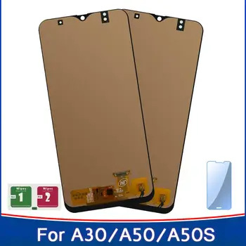 

2PCS 100% Tested Working Adjust Brightness For Samsung A30 A50 A50S LCD Touch Screen Digitizer Super Amoled Components