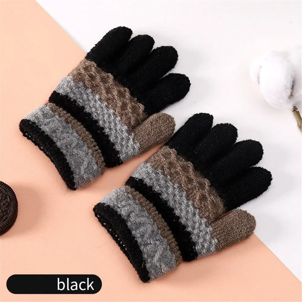 1Pair Warm Thick Children Soft Winter Autumn Full Finger Gloves Knitted Mittens Baby Gloves