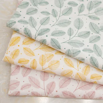 

2020 Spring and Summer New Leaf Rattan Strip Leaf Printing Twill Texture Cotton Wash Fabric