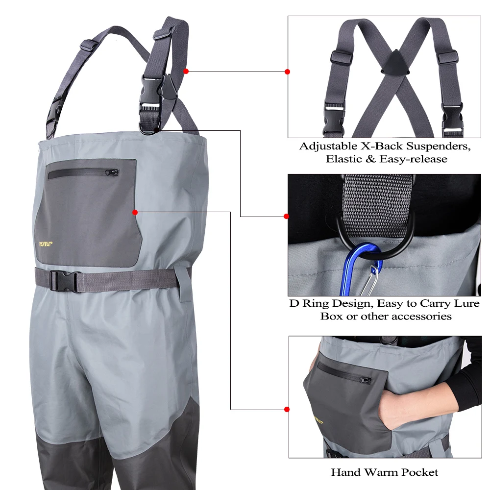 Goture Bootfoot Chest Fishing Waders Breathable 100% Waterproof Wader for Fly Fishing Hunting S M L XL XXL Accessories fly fishing waders