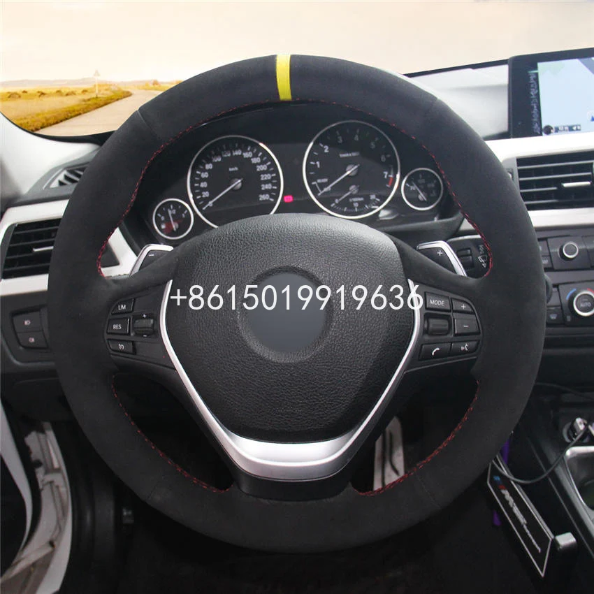 

Black Suede Hand Sewing Car Steering Wheel Cover for BMW F20 2012-2018 F45 2014-2018 F30 F31 F34 2013-2017 F32 F33 F36