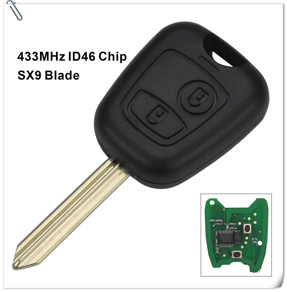 5pcs 2 Button Remote Car Key 433MHz ID46 For Citroen C1 C2 C3 C4 Saxo Picasso For Peugeot 106 206 306 307 107 207 407 Partner