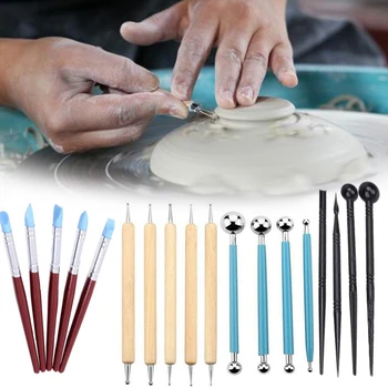 

18 pcs Professional Polymer Clay Sculpting Tools Pottery Models Art Projects Kit Clay Ceramics Pottery Carving Embossing Tool