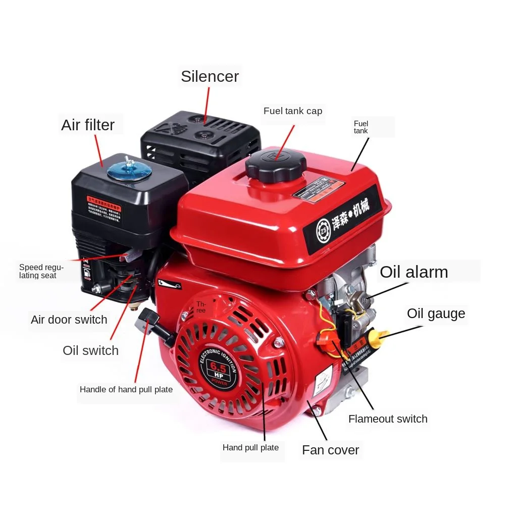 Karting Motorcycle Tiller Engine 3600rpm 220v 4kw Gasoline Engine Power Belt Centrifugal Block Double Groove Clutch