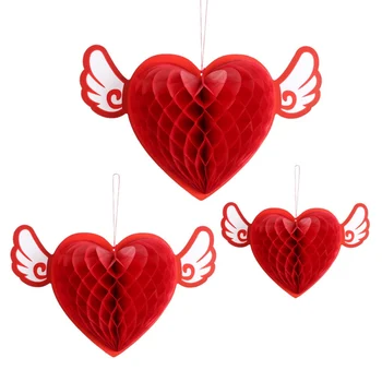 

Paper Ball Decoration Heart Shaped Honeycomb Ball Party Decoration Wedding Hanging Ornament Wedding Decoration Mariage 2020