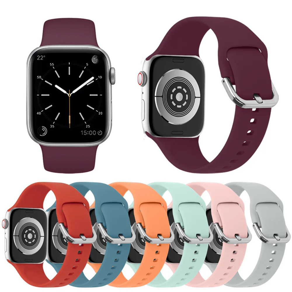 Силиконовый ремешок для Apple Watch Band 42 мм 38 44 40 Iwatch Браслет Series4/5/3/2/1