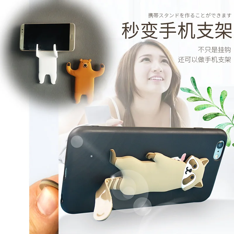 Storage Hook Free Nail Single Wall Hooks Wall Hanging Hook Cartoon Animals Decorative Home Decor Wall Hook Key Hair Pin Holder 6