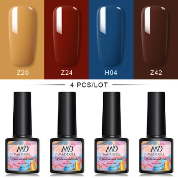 

4 Pcs/Set MD DOLL 8ml Gel Nail Polish VarnishSet For Nail Extension Kit Nail Art For UV LED Gel Varnish Set For Nail Art