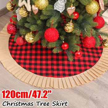 

Xmas Decoration Aprons 120cm Red/Green Christmas Tree Skirt Carpet New Year Decorations Xmas Decoration Tree Skirt Ornaments