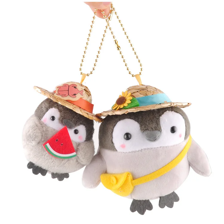 3 вида стилей Kawaii позитивная энергетическая соломенная шляпа Пингвин плюшевый брелок сумка Подвеска рюкзак подвесной брелок игрушки Мини Мягкая кукла 6-10 см