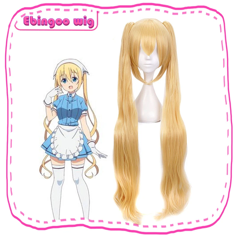 Ebingoo Blend S Kaho Hinata парик Двойной конский хвост блонд Синтетический Косплей парик длинный натуральный волнистый парик для Хэллоуина вечерние костюмы - Цвет: DM1808631
