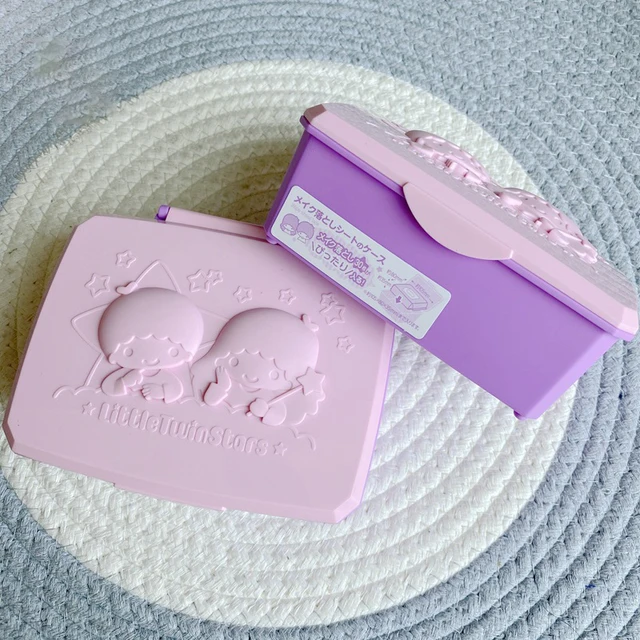 13CM Sanrios Cartoon Kawaii Kitty Mymelody Littletwinstars Desktop Storage Box Cotton Stationery Jewelry Organizer 6