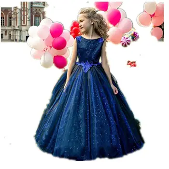 

2019 Children Girls Princess Wedding Bridesmaid Dresses Kids Girls First Communion Party Dress Pageant Trailing Long Vestido F83