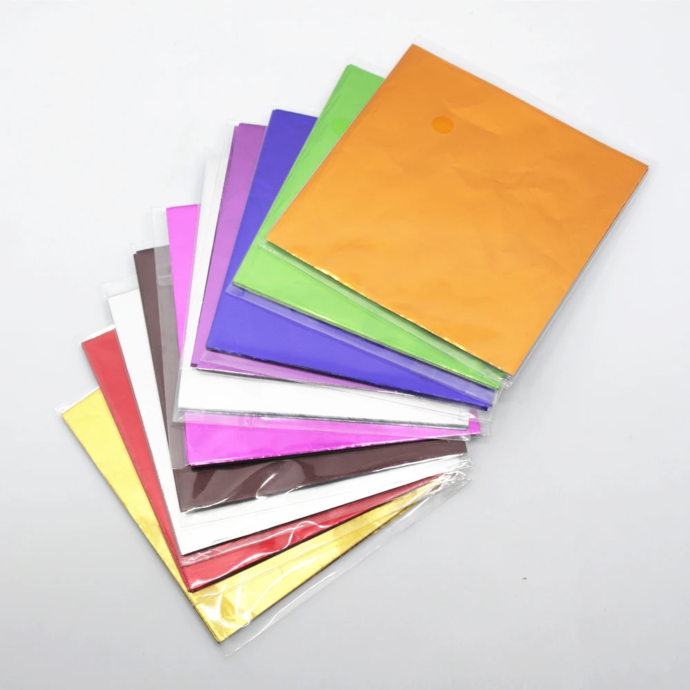 

10000Pcs/Lot 2.7"x2.7" Colorful Shiny Chocolate Candy Packaging Paper Small Gift Packing Paper for Wedding Party Supply