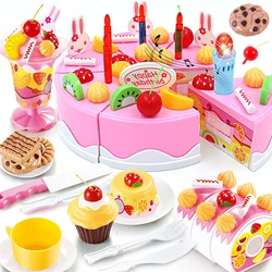 Ensemble De jouets De cuisine pour bébé, 76 pièces, gâteau à faire soi même, jeu De simulation, coupe De fruits, jouet d'anniversaire éducatif, nouveauté 2022 