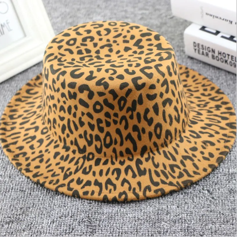 WZCX леопардовая плоская Женская фетровая шляпа винтажная модная Новая Осенняя зимняя повседневная Корейская версия джазовая шапка для взрослых