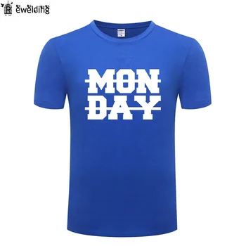 

MONDAY Crossed Out Novelty T Shirt Men Funny Cotton Short Sleeve O Neck Tshirt Streetwear Summer T-Shirt for Men Tee Shirt Homme
