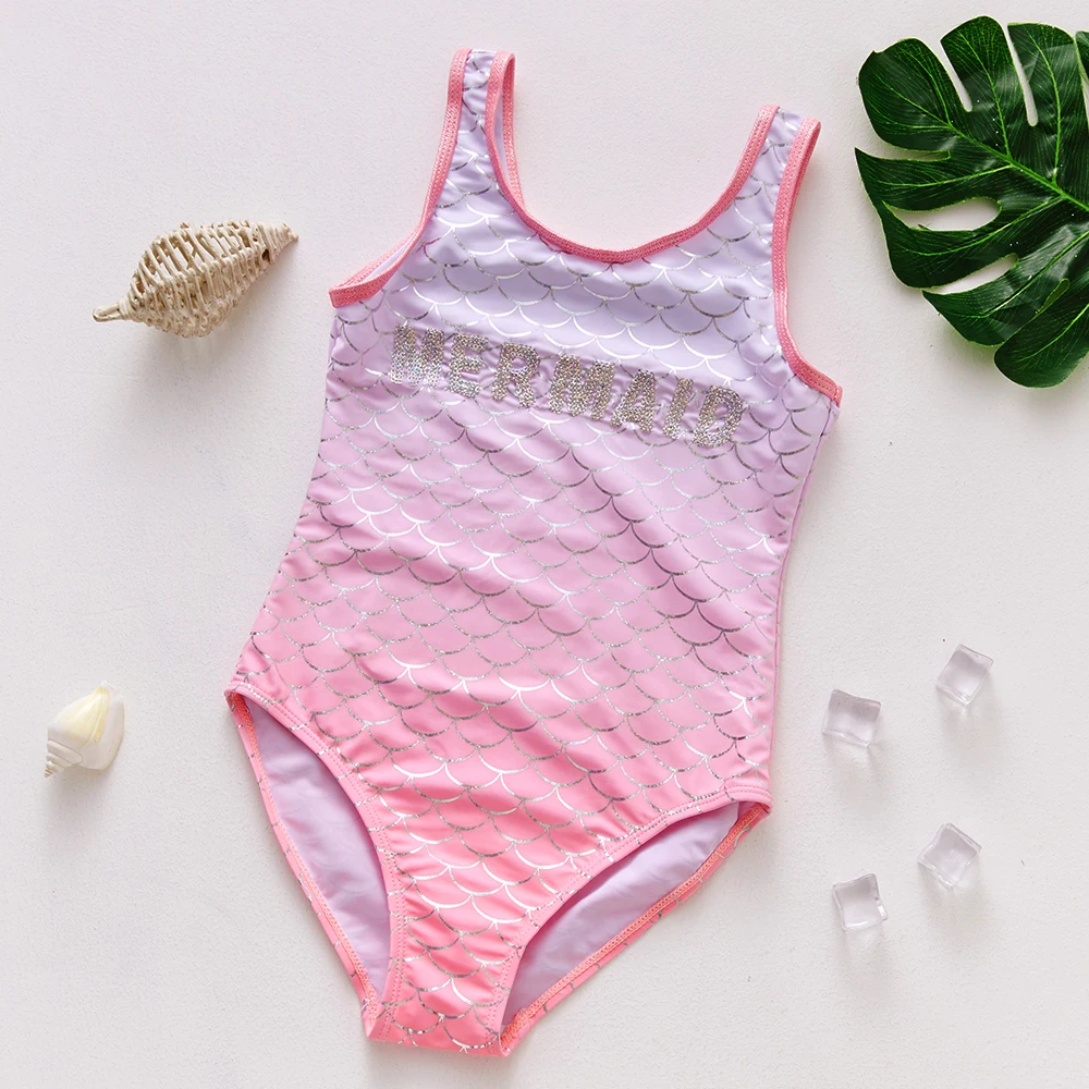 Girls Swimsuit Swimming-Dress One-Piece 3-11Y Beach-Wear-St220 Kids High-Quality