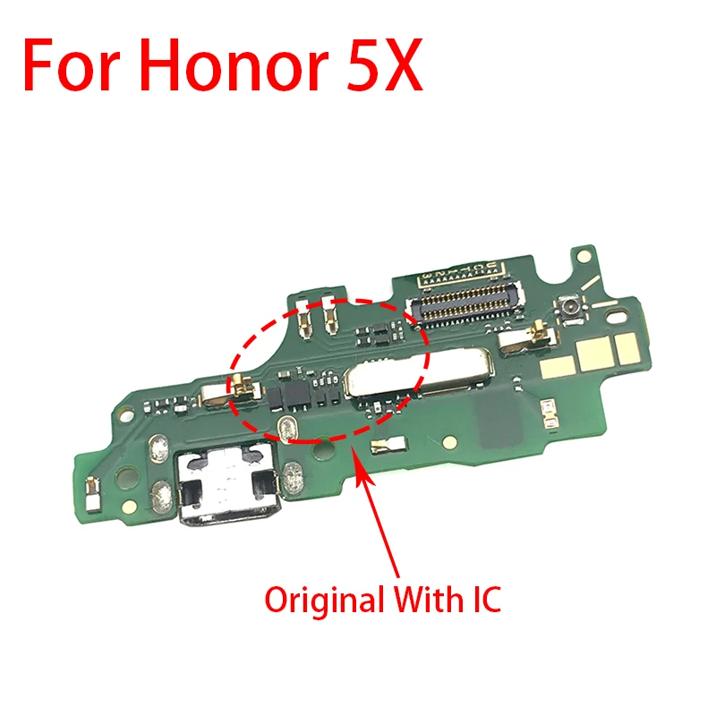 Для huawei Honor 8 9 Lite 8X Max 5X 5C док-разъем Micro USB зарядное устройство зарядный порт микрофон с гибким кабелем плата - Цвет: Honor 5X Original