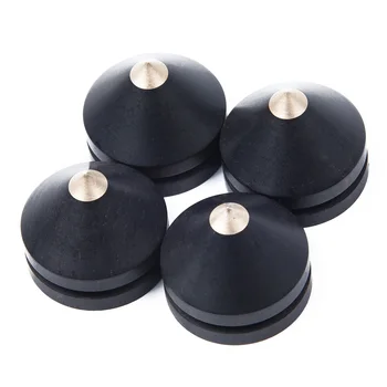 

4 Pcs 23 mm Ebony Speaker Isolation Spike Cone Wooden Copper Stand Feet Base Pad