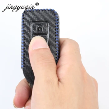 Del Cuoio del carbonio Auto Chiave Fob Copertura di Caso di Borsette per Mitsubishi Outlander Eclipse Croce ASX Lancer Pajero Portachiavi Accessori Auto - Del Cuoio del carbonio Auto Chiave Fob Copertura di Caso di Borsette per Mitsubishi Outlander