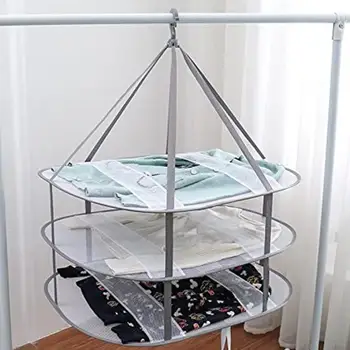 

Mesh Clothes Hanging Dryer Abrasion Resistant Sweater Drying Basket Racks Hanging Clothes Laundry Net Mesh Basket Dryer Net