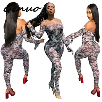 

Sexy Summer Fasion Night Club Romper Leopard Print Leisure Overalls Spaghetti Strapless Off Shoulder Button Jumpsuit