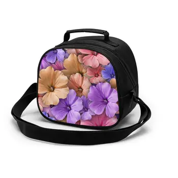 

Geranium Flower Colorful Cooler Lunch Box Portable Insulated Lunch Bag Kids Thermal Food Picnic Lunch Bag