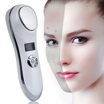

Ultrasonic Hot Cold Therapy Sonic Vibrating Facial Skin Care Essence Ion Introduction Beauty Instrument Face Rejuvenate