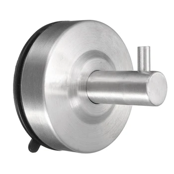 

Waterproof Strong Vacuum Suction Cup Hanger Stainless Steel Wall Hook Bathroom Silver