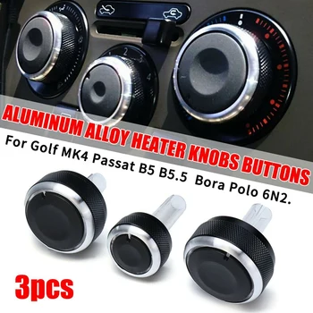 

Heater Dash A/C Switch Knobs Black Control Buttons for Golf MK4 Passat B5 Bora 3Pc/Set