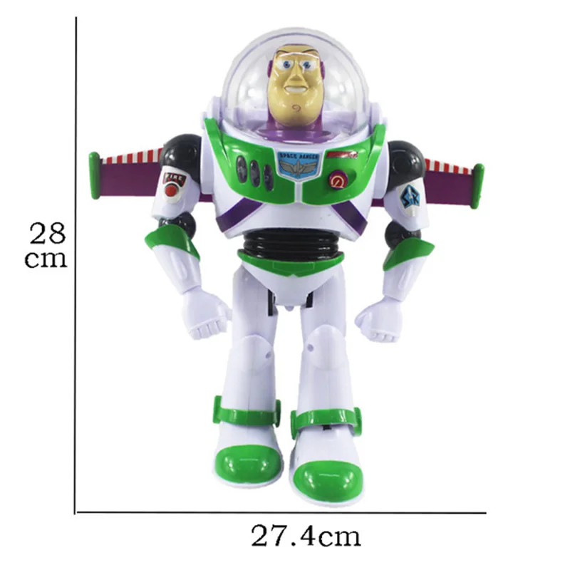 30cm Disney Toy Story 4 Buzz Lightyear PVC Action Figures Lights Voices Movable with Wings Toys for Children Birthday Gift 2D08