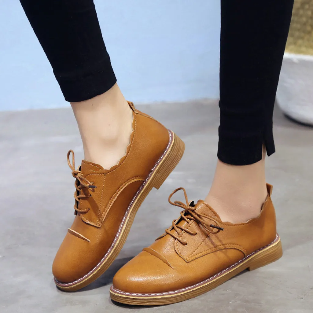 

SAGACE Leather Pumps Women Shoes Casual Party Round Toe Work Single Shoes Chunky Heels Single-shoe Loafers Heels Office Shoes