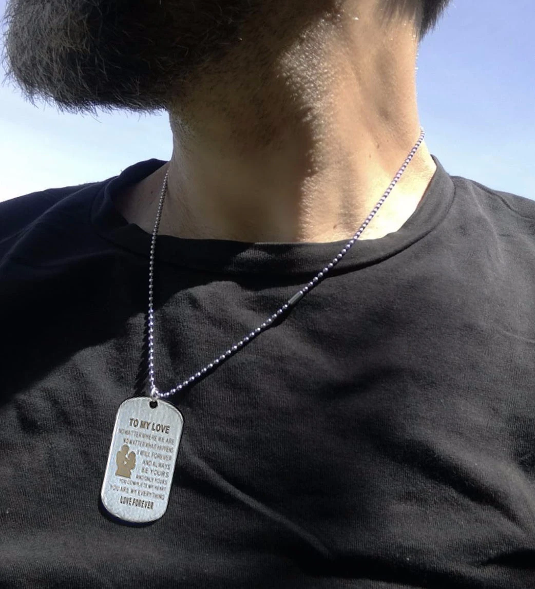 

TO MY LOVE STAINLESS STEEL DOG TAG NECKLACE GIFTS FOR WIFE HUSBAND LOVERS COUPLES JEWELRY