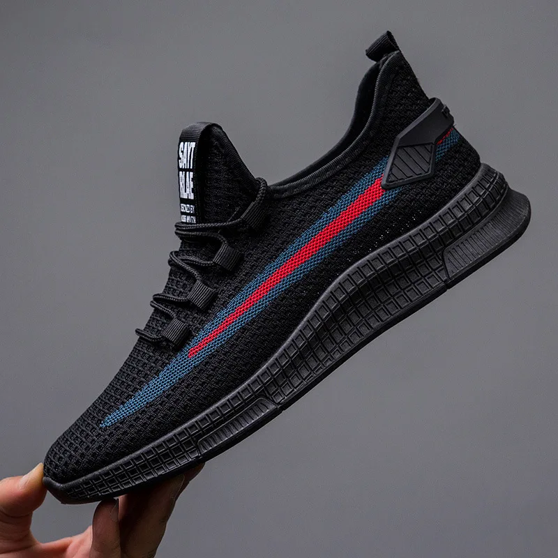 

2019 Autumn New Style Breathable Fly Woven Korean-style Men's Athletic Shoes Three-Color cai di Soft-Sole Soft Surface MEN'S SHO