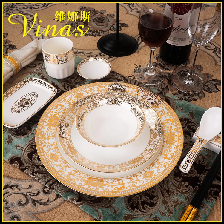 

European Plate Set High Quality Ceramic Dishes Dessert Steak Bread Dinner Plates Sets Dish Kitchen Decor High-end