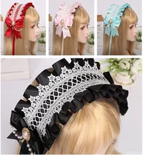 Horquilla de lazo de encaje de celosía para niña, accesorios para el cabello, diadema, accesorios auxiliares de modelado, japonés ins Lolita, venta al por mayor