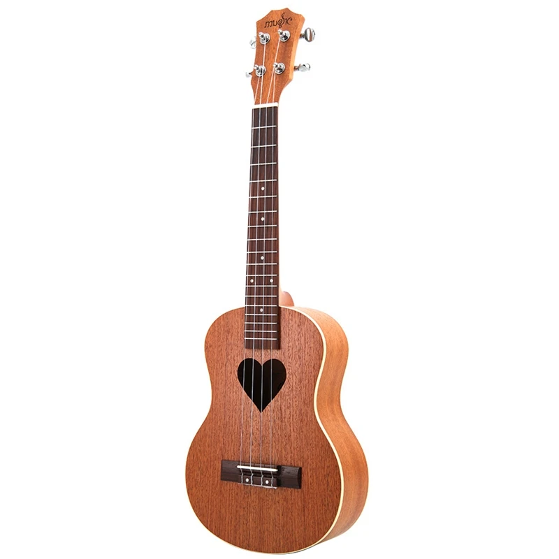 

26 Inch Sapele Wood 19 Fret 26 Inch Tenor Ukulele Metal String Tuning Pegs Acoustic Cutaway Guitar Rosewood Fingerboard Hawaii 4