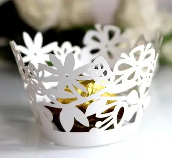 

50/100pcs Cupcake Filigree Artistic Bake Cake Paper Cups Little Vine Lace Liner Baking Cup Muffin Case Trays for Wedding Party