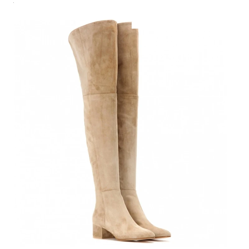 

Plus Size Fashion Sexy Thigh High Over The Knee Boots Apricot Women's Over The Knee Boots Woman High High Boots